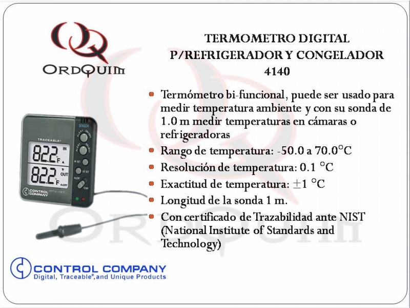 Termómetro digital para refrigerador o congelador -50 a 70 C con  certificado - Digitales